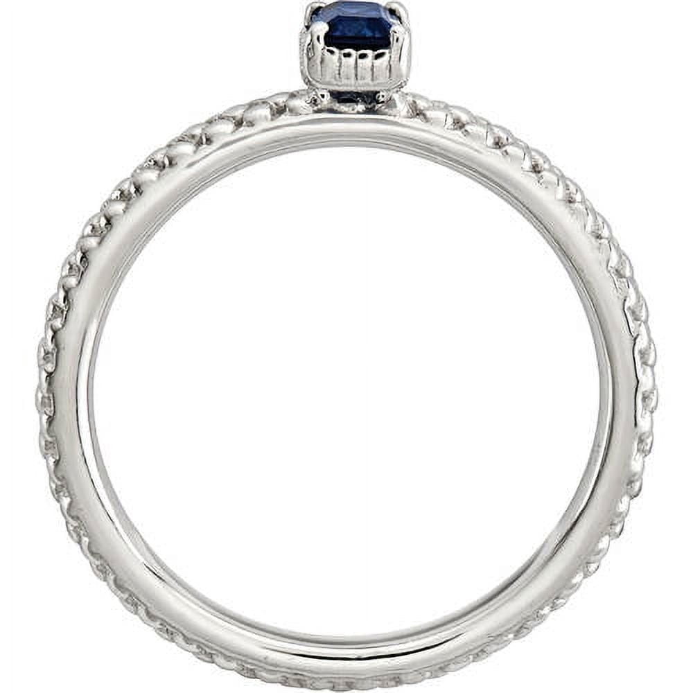 Created Sapphire Sterling Silver Single-Stone Ring