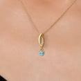 thumbnail image 3 of Gem Stone King 10K Yellow Gold Swiss Blue Topaz and Lab Grown Diamond Pendant Necklace for Women | 0.36 Cttw | Gemstone November Birthstone | Heart Shape 4MM | With 18 inch Chain, 3 of 6