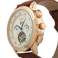 thumbnail image 2 of Retro Brown Leather Self-winding Mens Watch Date Display Tourbillon Cage Design, 2 of 9