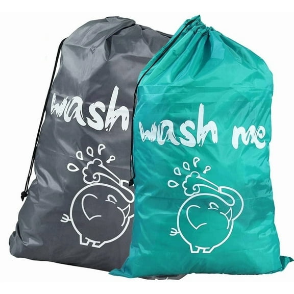 2-Pack Jumbo Laundry Bags (36" X 25") In 2 Stylish Shades