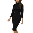 thumbnail image 1 of INSPIRE CHIC Ensemble Deux Pièces pour Femmes Tricoté Manches Longues Col Roulé Chandail Débardeur Robe Midi m Noir, 1 of 6