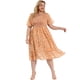 thumbnail image 4 of Plus Size Dresses for Women Elegant Floral Midi Flare Dress White 2X, 4 of 7