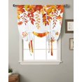 thumbnail image 2 of Burnt Orange Fall Tie Up Curtains for Kitchen Bathroom Bedroom Windows 45 Inch Length, Watercolor Maple Leaf Pumpkins Thanksgiving Balloon Drape Curtains Shade Rod Pocket Curtain Panel, 34"x45", 2 of 7