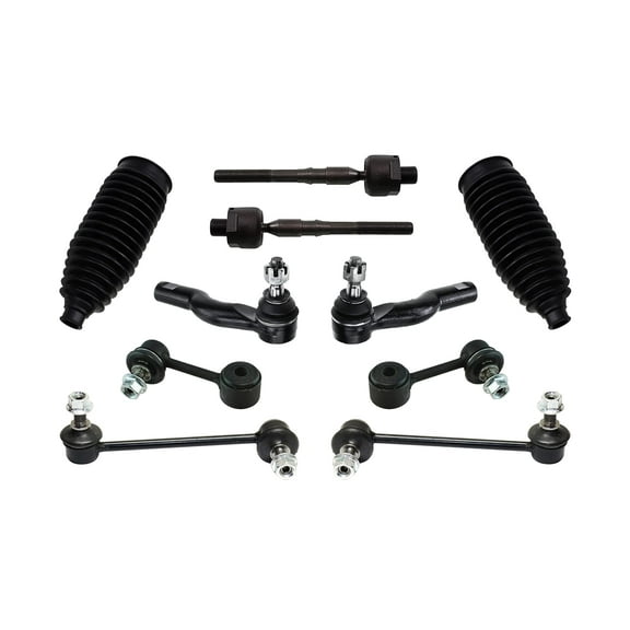 10 Pc Front Rear Sway Bar Links, Outer & Inner Tie Rod Ends, Bellow Boots Suspension Kit Fits Ford Fusion//Fusion 2010 3.5L V6/Lincoln MKZ