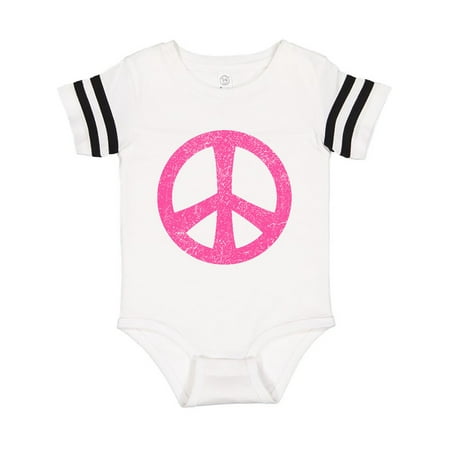

Inktastic Peace Sign Pink Retro Gift Baby Girl Bodysuit