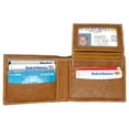 thumbnail image 3 of Tan RFID Blocking Premium Leather Bifold Wallet Center Flap Credit Card Business Card ID Holder, 3 of 10