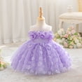 thumbnail image 4 of HJYCHN Girls Dresses Spaghetti Strap Mesh Party Dress with 3D Floral Accents and Puffy Skirt for Toddler Dress 6-9 Months, 4 of 9