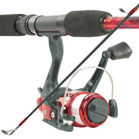 South Bend Worm Gear Fishing Rod and Spinning Reel, Red Combo