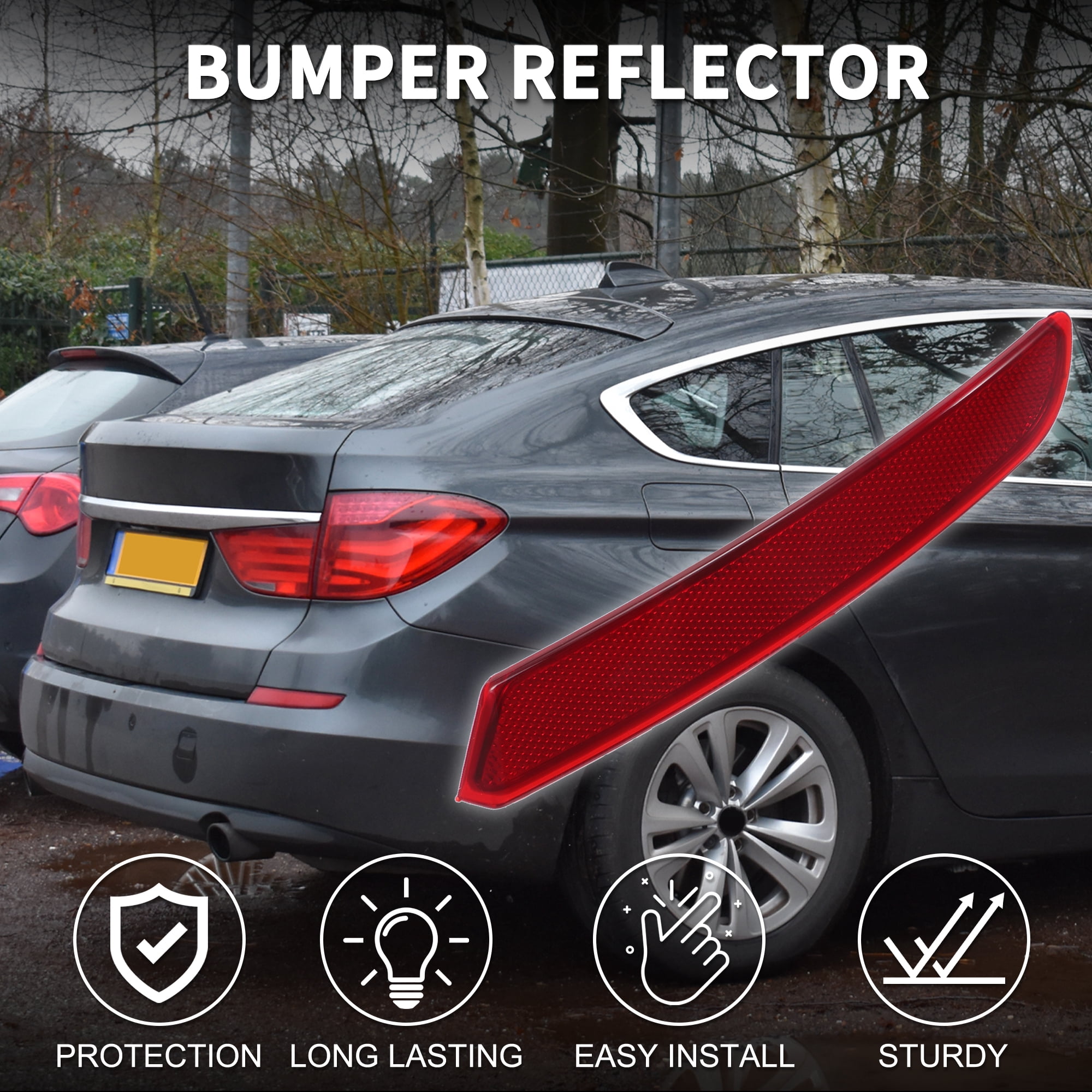 Unique Bargains Bumper Reflector for BMW 535i GT 2010-2013 Rear Right Side Marker 1pc