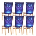 thumbnail image 6 of Decorative Chair Back Cover One Size x2 Chair Cover Dining Chair Slipcovers Chair Back Decoration Festival Chair Decoration Purple Elk, 6 of 6