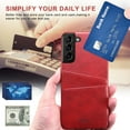 thumbnail image 2 of Dteck For Samsung Galaxy S22 Plus,Luxury Leather Card Holder Hard Back Lightweight Retro Slim Case Cover for Galaxy S22+ 5G,Red, 2 of 5