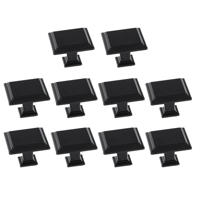 GOOHOCHY 10 piezas de perilla cuadrada de cabello de cabello perillas de puerta de armario de cajón negro