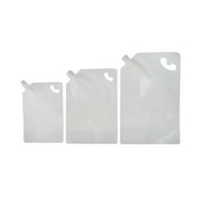 50 Pcs Muka 68 OZ White Poly Side Spout Stand Up Pouch Bags w/ Handle, 15 mm Spout, BPA Free