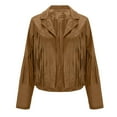 thumbnail image 6 of Ichuanyi Fringe Coat For Women Faux Suede Leather Cowboy Style Coat Long Sleeve Tassels Cardigan Coat, 6 of 9