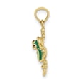 thumbnail image 5 of Auriga Fine Jewelry 10K Yellow Gold Green Enameled Frog Charm for Women (L-21.6 mm,W-16.5 mm), 5 of 6