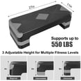 thumbnail image 2 of Adjustable Fitness Step Platform - 27" Grey Workout Step with Risers, 2 of 7