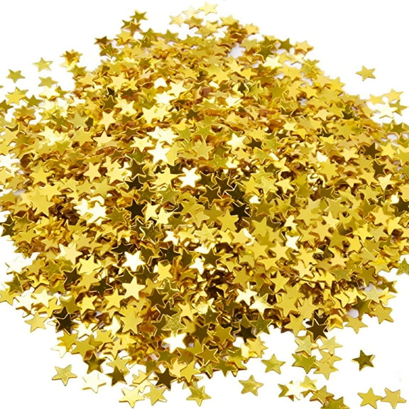 CCOCC 6000pcs 6mm Star Confetti Glitter Metallic Foil Stars Table Confetti for Party Wedding Festival Decorations DIY Craft (Golden)