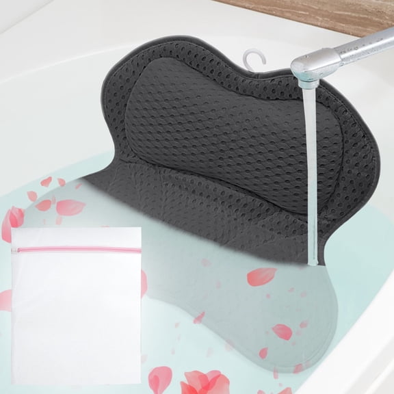 GIRACOA Ergonomic Luxury Bathtub Pillow with Head, Neck, Shoulder and Back Support, 4D Bathtub Pillow with 6 Strong Suction Cups and Laundry Bag, Suitable for All Bathtubs, Suitable for Men and Women