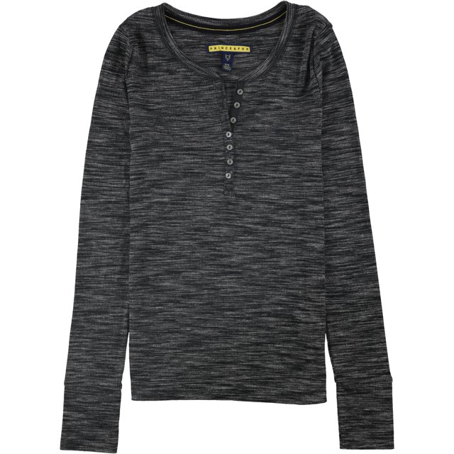 Aeropostale - Camiseta henley acanalada para mujer, gris, grande Aeropostale henley