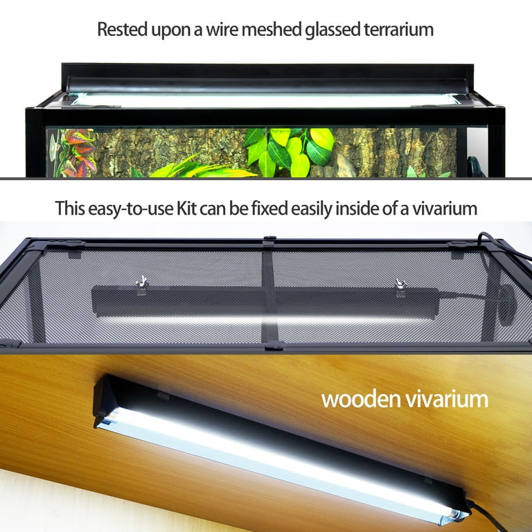 REPTIZOO T5 HO UVB Lighting Combo Kit, Terrarium Hood Comes