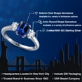 thumbnail image 2 of Gem Stone King 2.10 Ct Oval Blue Created Sapphire White Created Sapphire 925 Sterling Silver Ring, 2 of 6