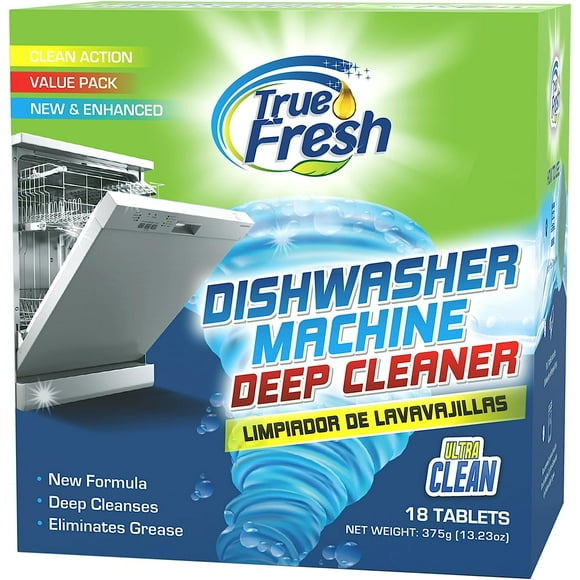 True Fresh Nettoyant pour Lave-Vaisselle 18 Pack - Nettoyage en Profondeur Lave-Vaisselle Onglets