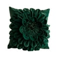 thumbnail image 2 of menolana 3D Flower Throw Pillow Cover ,Xmas Cushion Floral Cover ,19.69 x19.69 inch Flowers Pillow Case for Festival ,Couch Decoration Green Square, 2 of 8
