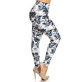 thumbnail image 2 of Plus Size Floral Print, Full Length Leggings In A Slim Fitting Style With A Banded High Waist, 2 of 4