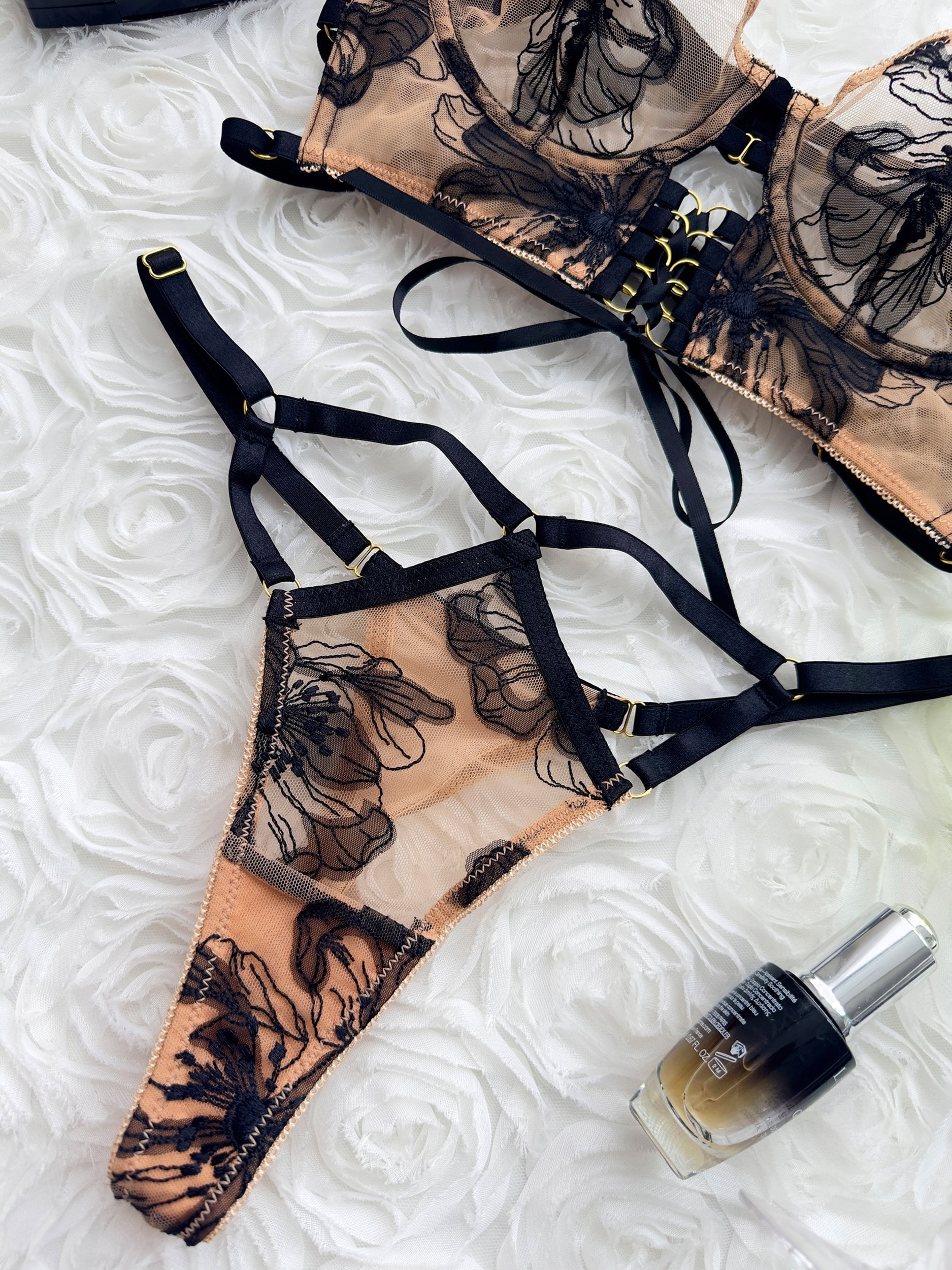 Diana Black Sculpting Body Lingerie Set (BLACK, 2XL)