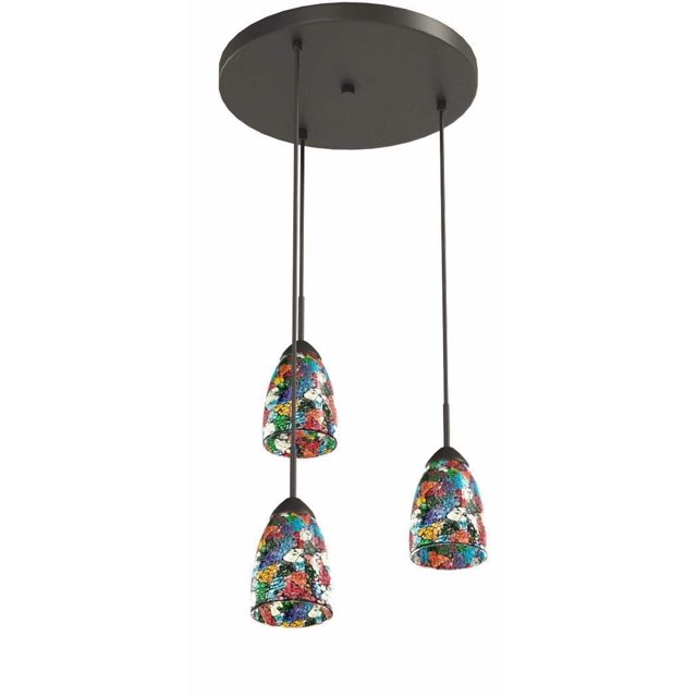Woodbridge Lighting 13224MEB-M20MTC Venezia 3-Light Multi-Light Pendant, Metallic Bronze