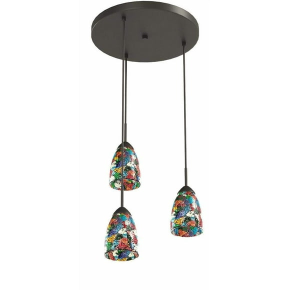 Woodbridge Lighting 13224MEB-M20MTC Venezia 3-Light Multi-Light Pendant, Metallic Bronze