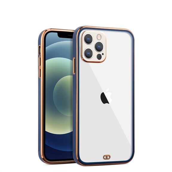 Xpm Case for Apple iPhone 13 Pro (6.1") Hybrid PC Bumper Plating with Raised Camera Protection Shockproof Slim Frame TPU Cover for iPhone 13 Pro - Clear / Blue