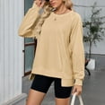 thumbnail image 2 of Annhoo Sweatshirt for Womens Front Low High Back Side Split Pullover Crew Neck Cute Long Sleeve Tops Trendy Comfy Shirts, 2 of 8