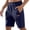 Navy, variant on Corduroy Shorts for Men Summer Casual Breathable Elastic Waist Straight Leg Relaxed Fit Shorts with Pockets