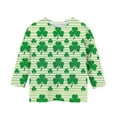 thumbnail image 4 of Tauxra Chandail de la Saint-Patrick pour Adultes, T-Shirt à Manches 3/4 Imprimé Col Rond, T-Shirt Graphique Trèfle Décontracté à Manches Longues pour Activités Festives, 4 of 6