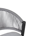 thumbnail image 5 of Amara Modern Outdoor Patio 26"H Counter Stools with Wicker Backrest, Iron Frame, Water-Resistant Cushion, Matte Black, Set of 2, 5 of 10
