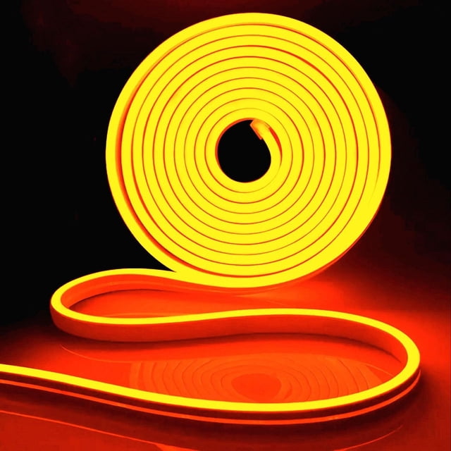 WANGQ LED Strip White 16.4ft/5m Neon Strip 12V Silicone Waterproof Flexible LED Neon Rope Light (Power Adapter Not Included)