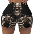 thumbnail image 2 of Susaid Cyber Skeleton With Tattoos Print Intensify Workout Shorts for Women Seamless Scrunch Short Gym Yoga Running Sport Active Exercise Fitness Shorts-XX-Large, 2 of 8