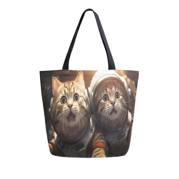 ALAZA Cute Cats Large Shoulder Tote Bag Canvas Handbag for Outdoor Beach