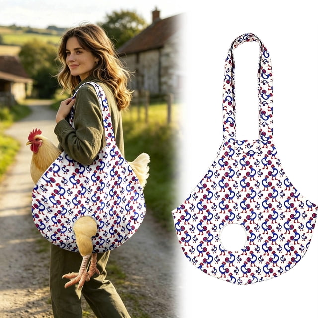 Tong Chicken Rooster Catching With Closure Long Strap & Exquisite Chicken Print Handheld For Chicken Outdoor Travel