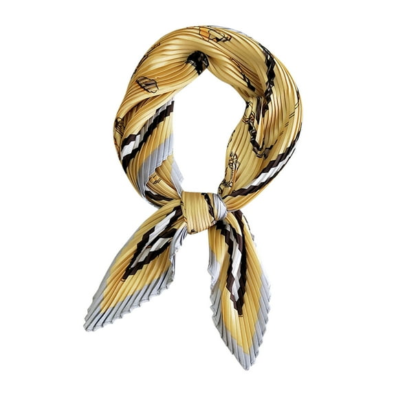 Womens Cotton Linen Pleated Small Scarf Silk Scarf Hundred Decoration Career Small Neck Scarf Scarf