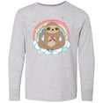 thumbnail image 3 of Inktastic Sloth Yoga Rainbow Long Sleeve Youth T-Shirt, 3 of 5