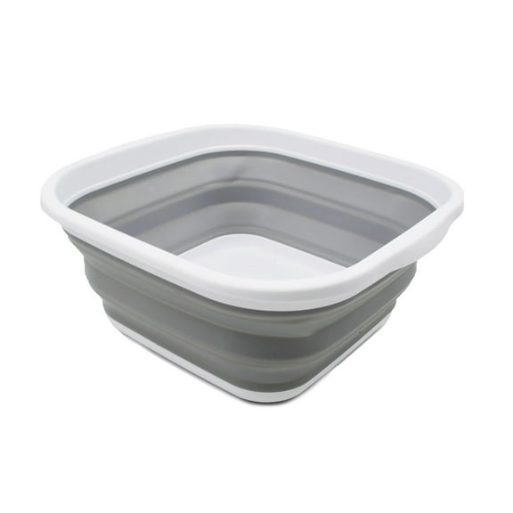 SAMMART 5.5L (1.4 Gallons) Collapsible Tub - Foldable Dish Tub - Portable Washing Basin - Space Saving Plastic Washtub