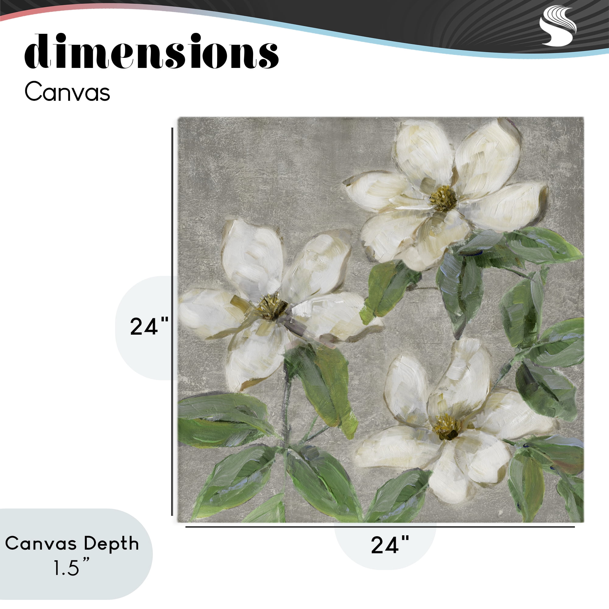 Stupell Industries Ivory Magnolia Trio Canvas Wall Art, design by Sally Swatland