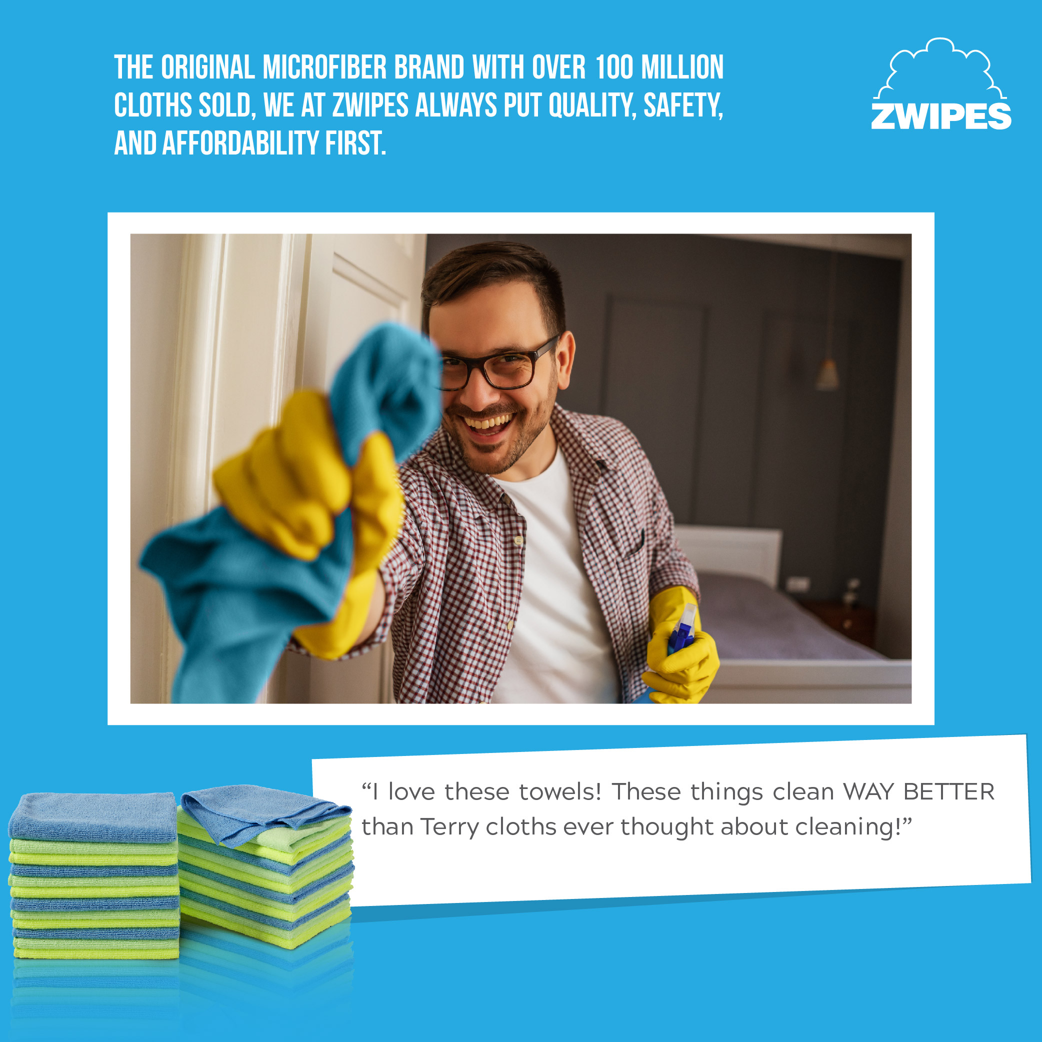 Zwipes Microfiber Cleaning Cloths, Multicolor, 12 Pack - image 10 of 13