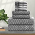thumbnail image 6 of Jessy Home 8 Piece Home Collection Ultra Soft Cozy Towels 600 GSM Dark Gray Plush Towel Set, 6 of 9