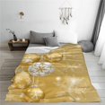 thumbnail image 5 of Throw Blanket Gold Christmas Ball Snowflake Xmas Couch Blankets Plush Flannel Cover Lightweight Soft for Living Room Bed Sofa Travel Office Camping 40 x 50 Inch, 5 of 6