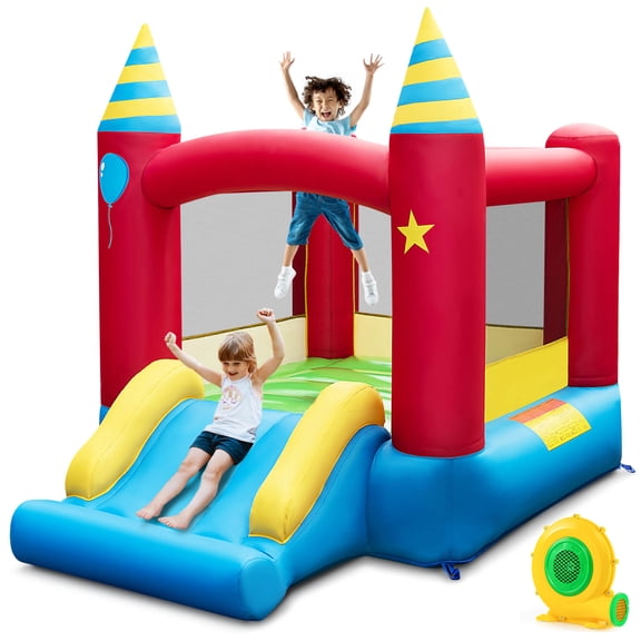 Costway Inflatable Kids Jumping Bouncer Indoor Outdoor with 550W Blower