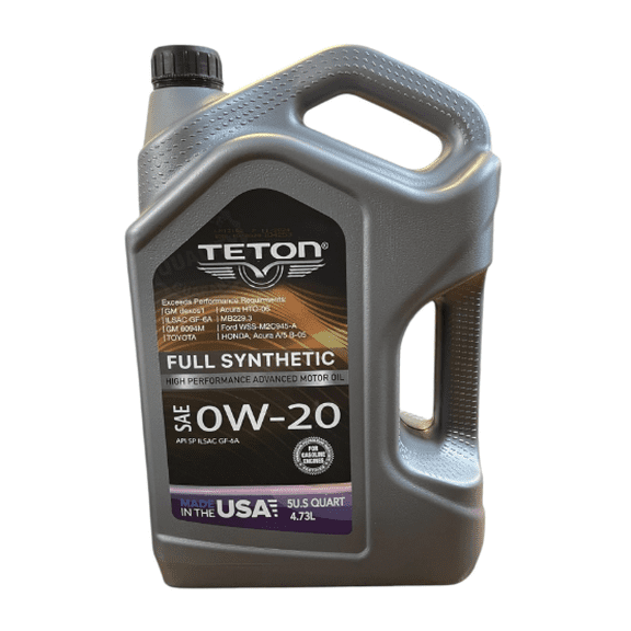 0W-20 Advanced Full Synthetic High Performance Advanced Motor Oil API SP ILSAC GF-6A 5 Quarts 4.73L Made in USA For Gasoline Engines (Pack of 1)
