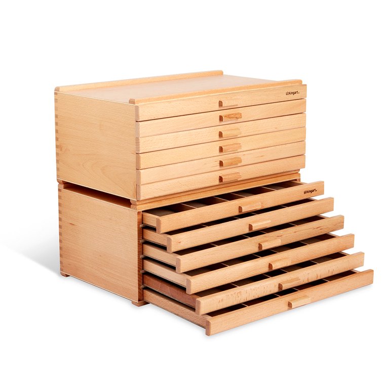 Kingart Studio Wooden Artist Storage Box, 6-Drawer, Designed Storage for Art  Materials 